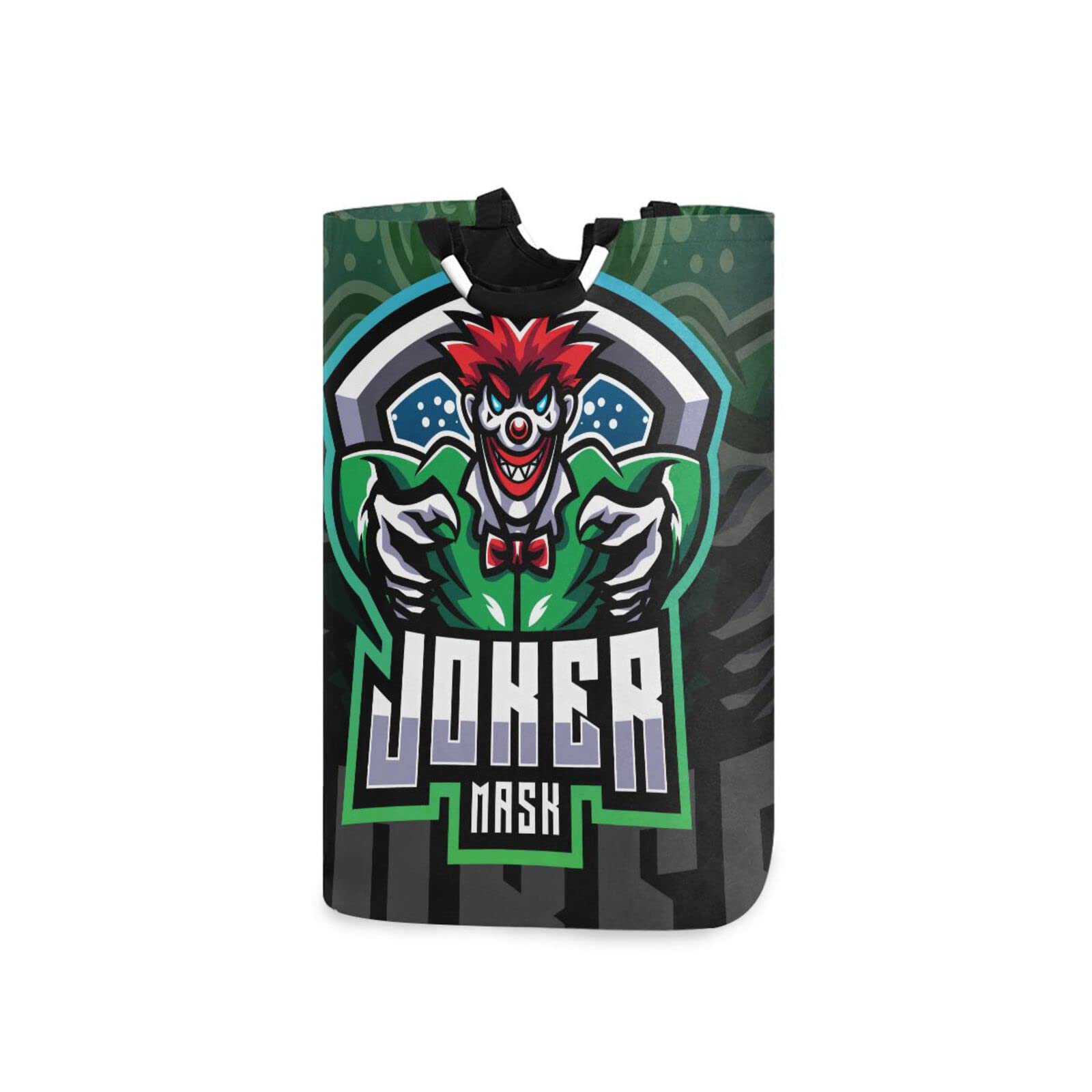 KAAVIYO Nask Joker Athletic Joker Laundry Hamper Basket Large Folding Washing Bin Collapsible Storage Foldable Clothes Bag 22.7 In for Washing Laundry Room