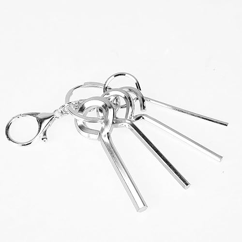 Miniatura 3 de Llave Allen de anillo con llavero de 564 pulgadas, 18 pulgadas, 532 pulgadas, 732 pulgadas, llave hexagonal estándar con anillo de bucle completo,