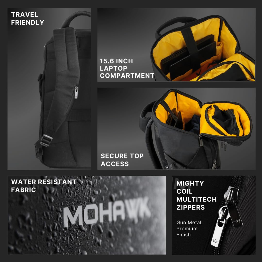 Gods Seneca Tech Laptop Backpack, 28 Litre 15.6 Inch | Moulded With Efficient Organiser, Quick Access Pockets, Laptop Compartment, Travel Friendly, Water Resistant, Black 5 614eO2n4nXL. SL1080