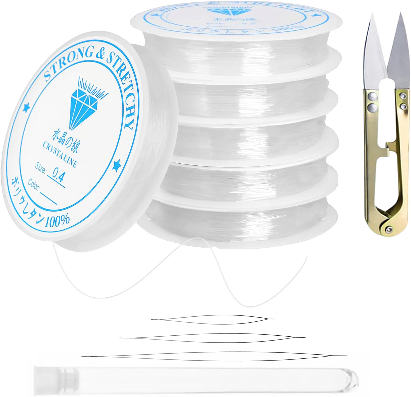 YIZWINS Fil Élastique à Coudre - Lot De 4 Rouleaux Noir Et Blanc, Idéal Pour Bracelets, Bijoux Et Confection De Costumes