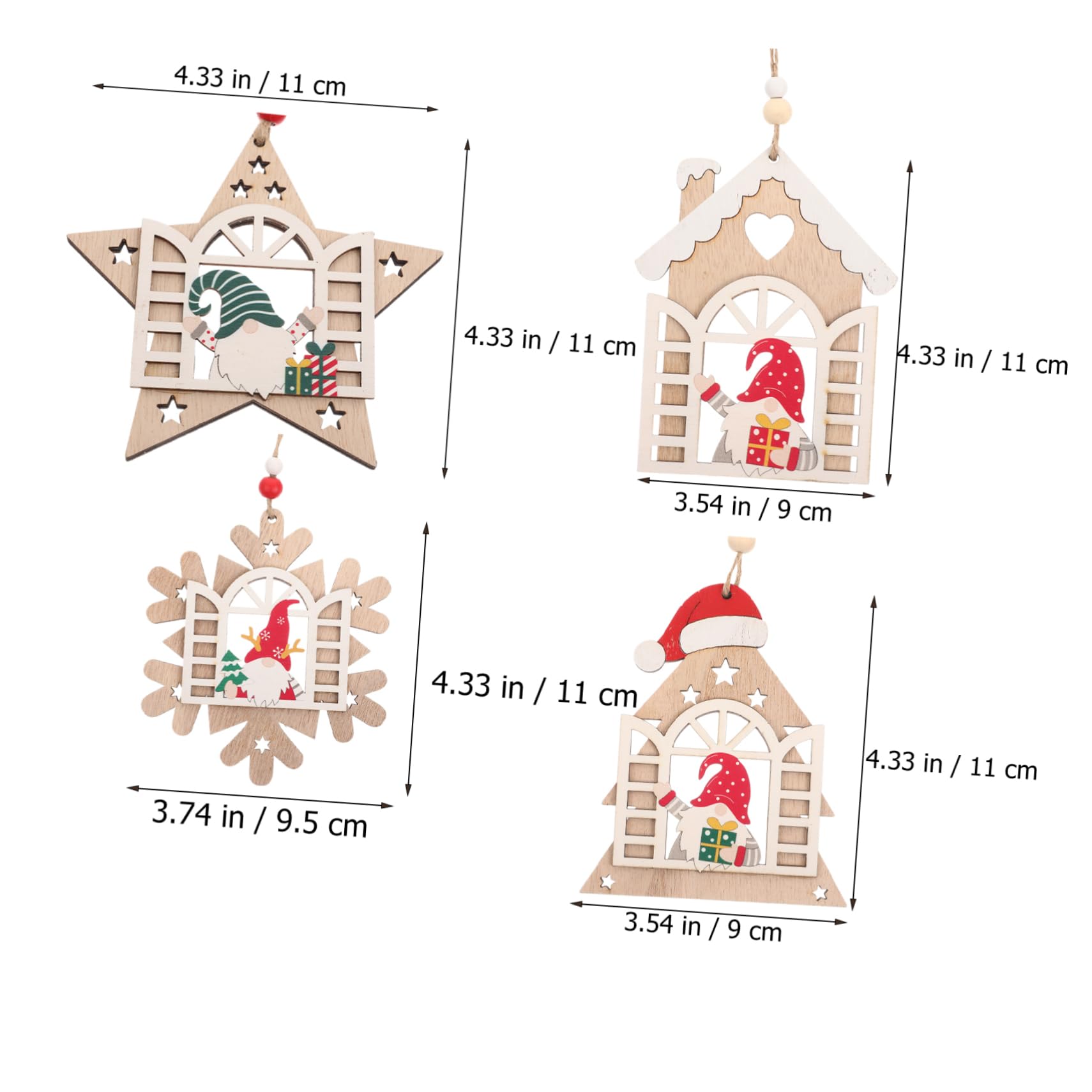 Ciieeo 16 STK Weihnachtsschmuck Christbaumschmuck Zum Aufhängen Weihnachtsbauernhaus Rustikale Verzierungen Hängende Dekoration Für Weihnachten Hängende Weihnachtsverzierung Hölzern