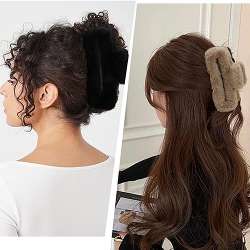 Miniatura 25 de AHONEY Pinzas para el cabello de 5 pulgadas rosadas, pinzas de garra extra grandes, pinzas grandes para cabello largo y grueso, pinzas XL gigantes