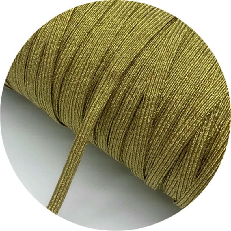 5 yardas/lote de cinta elástica brillante de 6 mm, banda elástica para coser, goma elástica para cintura, cuerda elástica para manualidades, cordón - 39-135 yardas, 1 rollo