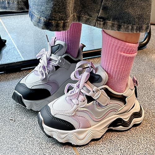 Boys Girls Tennis Casual Walking Shoes Kids Running Non-Slip Mesh Sneakers Toddler Lace-Up Soft Sole Anti Slip Shoes 7