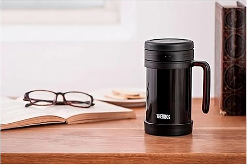 Miniatura 6 de Thermos Taza de 16.9 fl oz con mango y colador de acero inoxidable (TCMF-501) (negro)