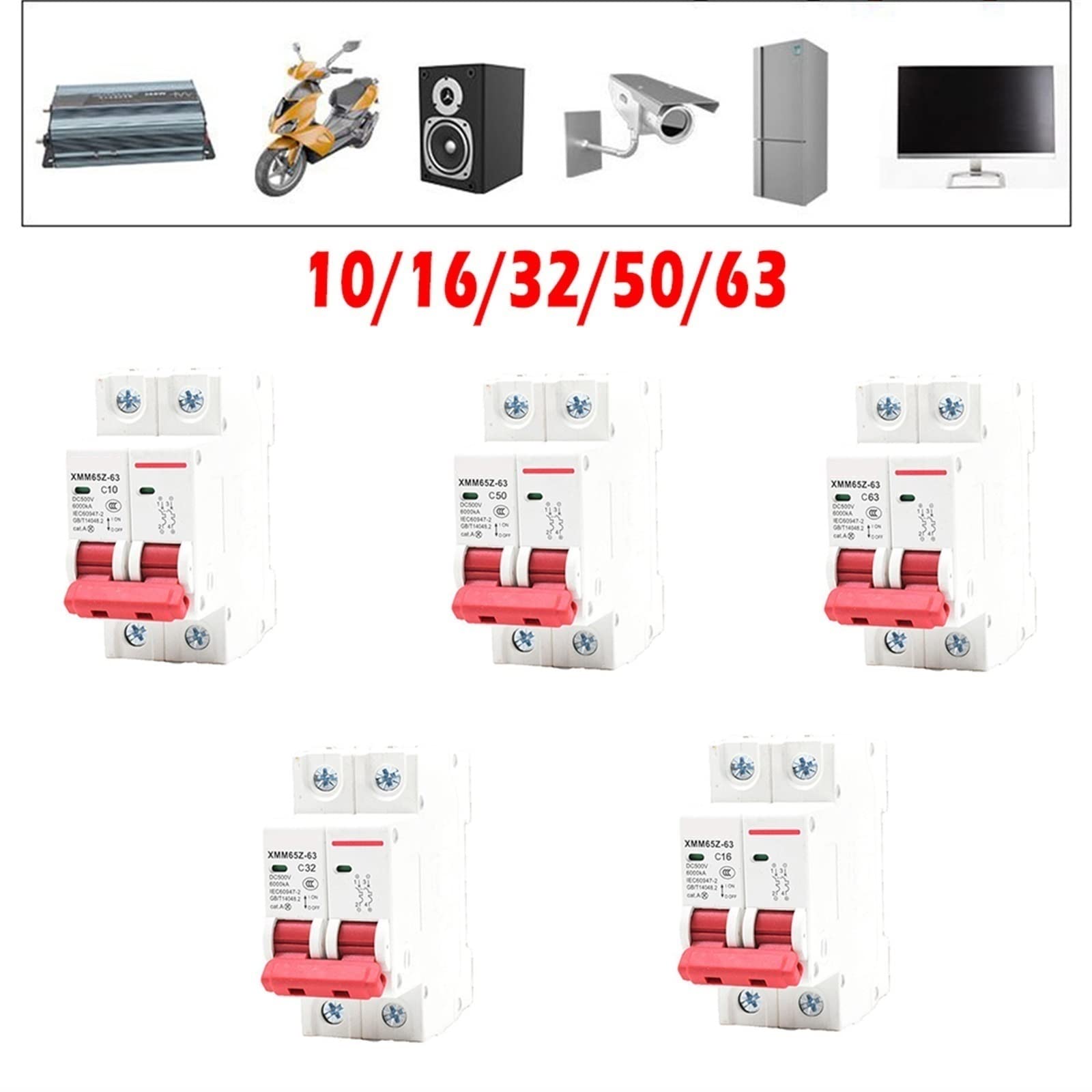 Lot de 10 disjoncteurs photovoltaïques DC 500 V, fusibles solaires, régulateurs de tension, accessoires solaires(25 V)