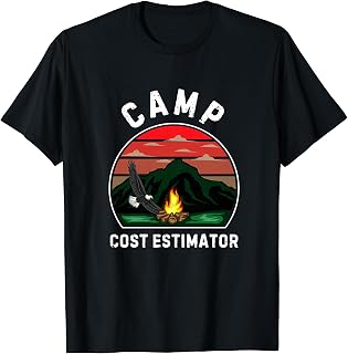 Camp Cost Estimator Retro Summer Camper Staff Camping Men Women Kids T-Shirt
