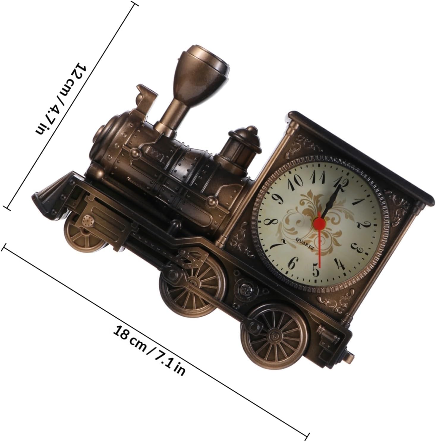 LIFKOME Train Alarm Clock Decorative Miniature Retro Style Clock with Unique Train Pattern Space Saving Design for Home Decor and Present Ideas No Battery Included Antique image 2