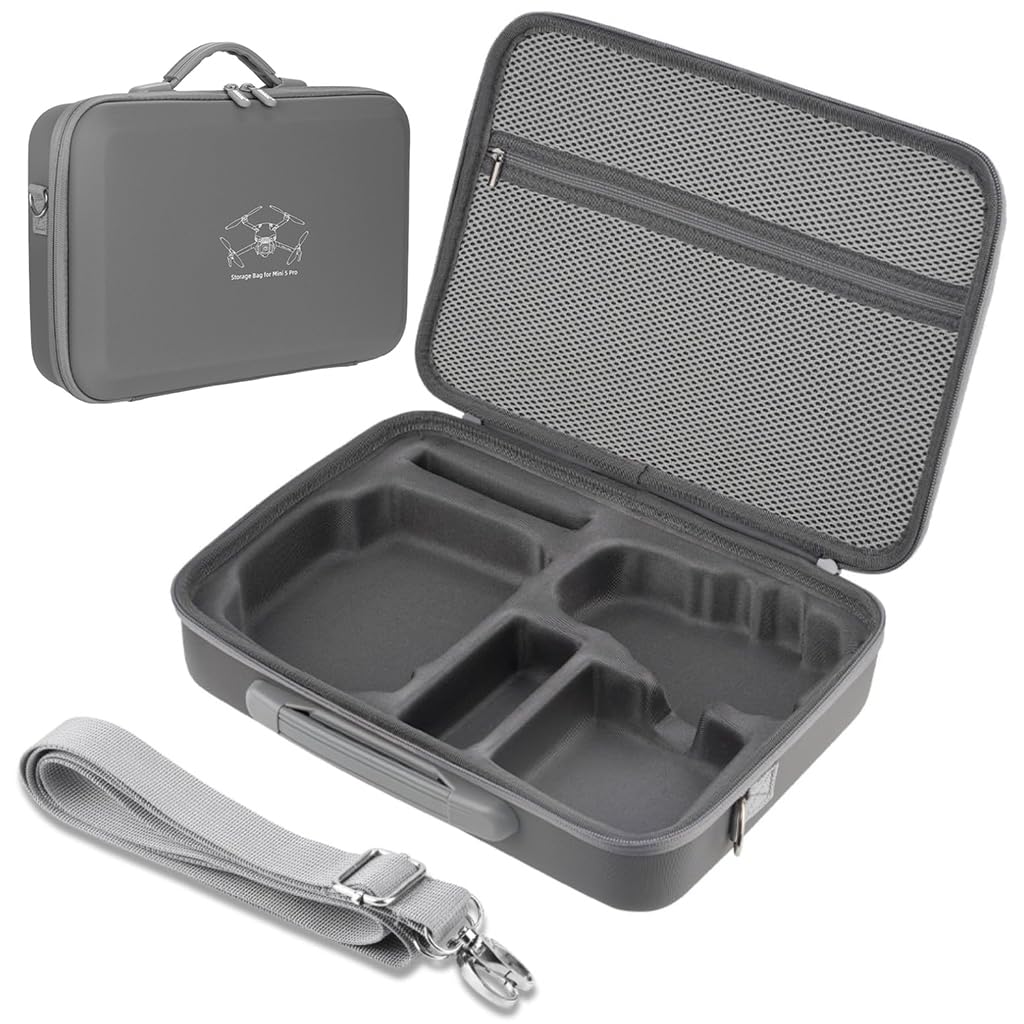 ZORBES® Carrying Casef for DJI MINI 5 PRO, Portable Drone Travel Case Anti-Scratch EVA Hard Shell Travel Shoulder Bag Accessories Case Bag with Handle, for DJI RC 2 Controller Fly More Combo