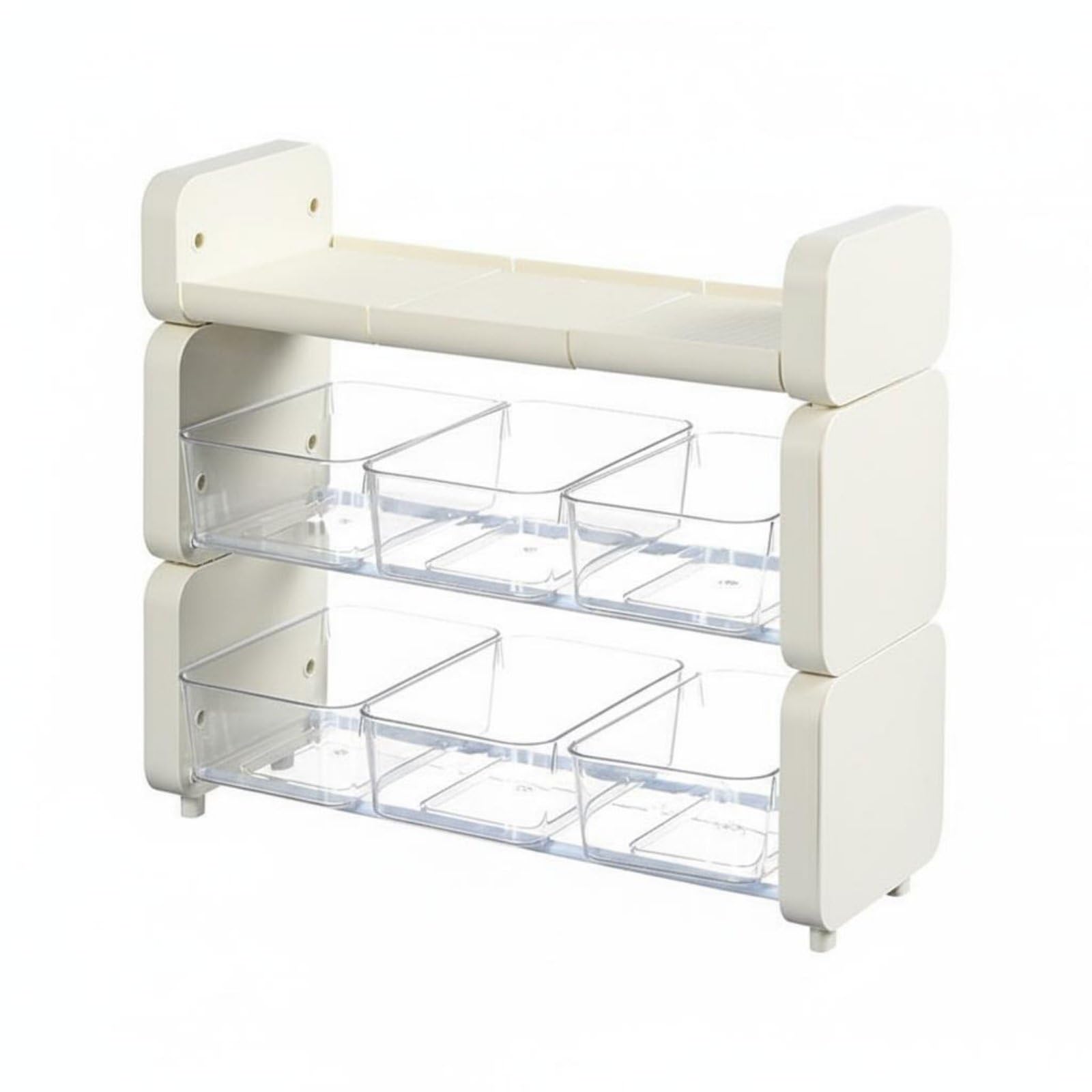 Estante de Almacenamiento Organizador de Sobres de Té Caja de Café Dispensador de Cápsulas Soporte de Mostrador con Clasificación Visible y Adecuado, Crema