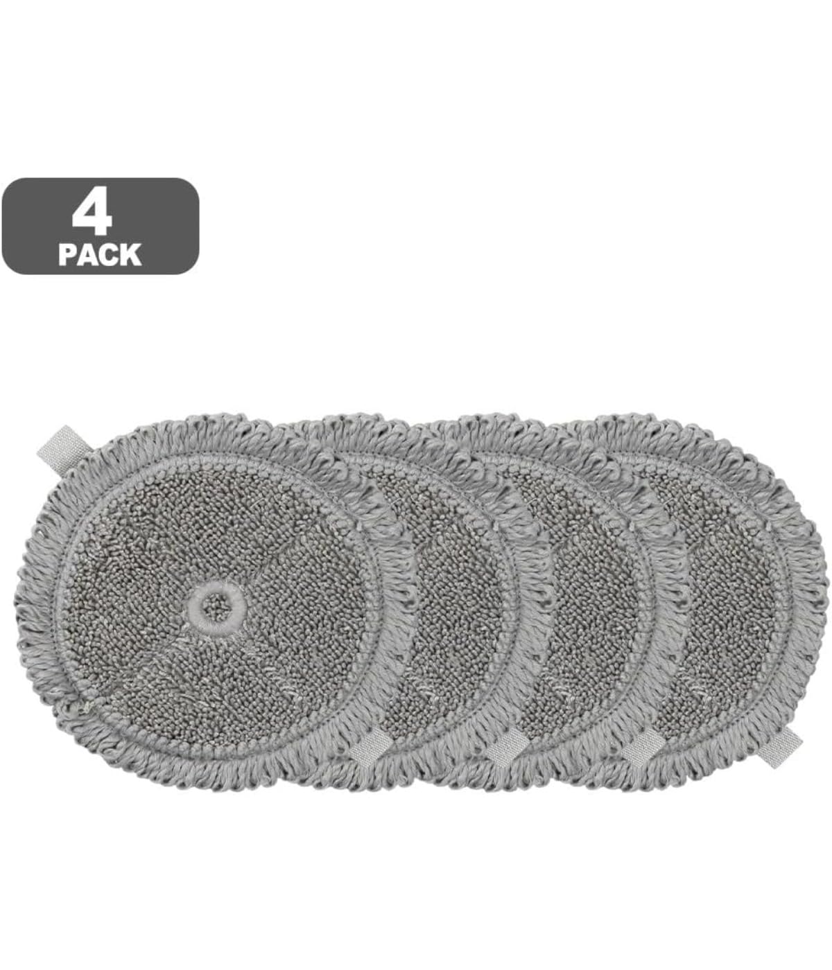 Almohadillas de microfibra lavables, reutilizables, paños de suelo seco/húmedos, suaves y resistentes a los arañazos, para fregona, gris (8 unidades)