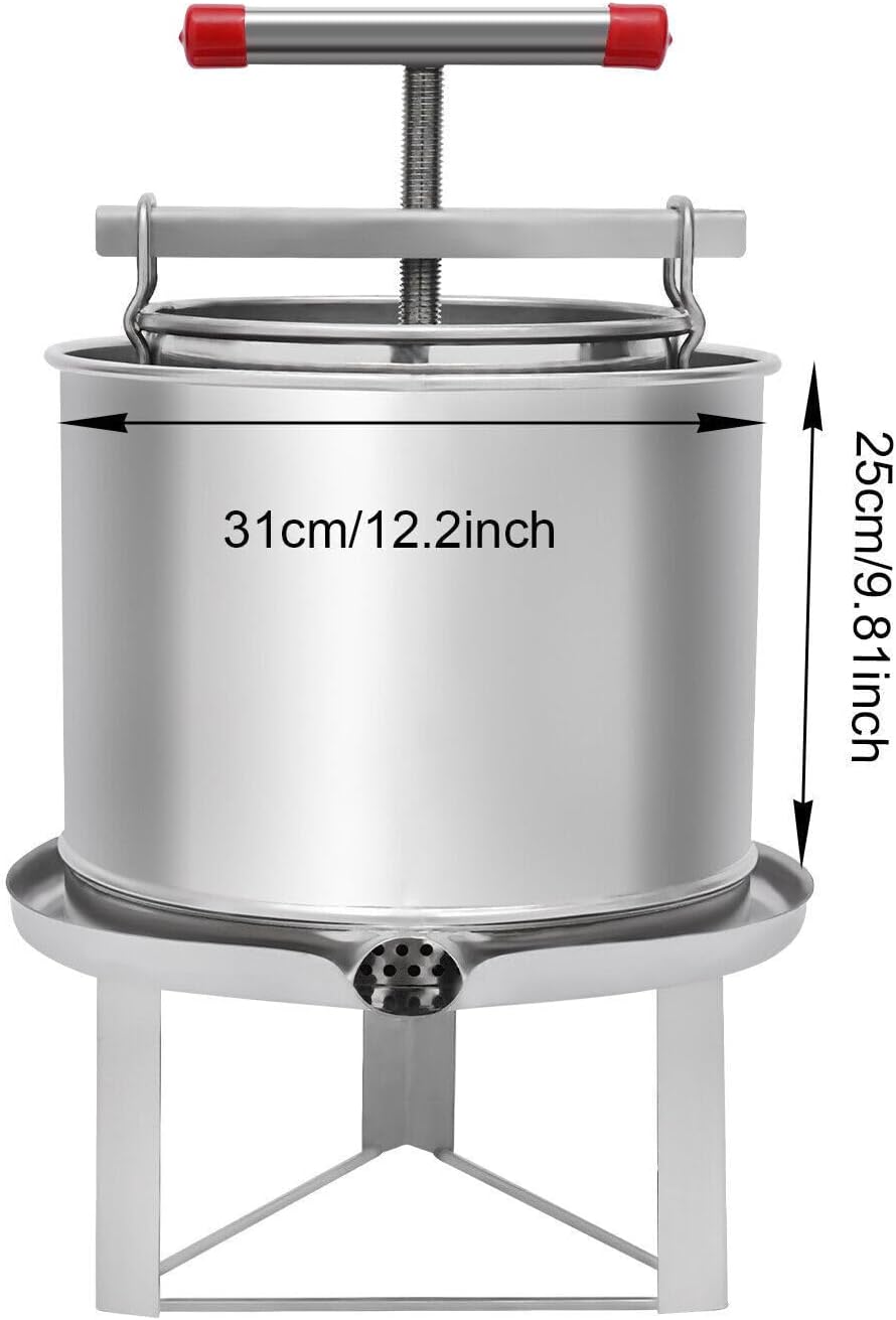 22L Fruit Wine Press, Stainless Steel Cider Press with Hydraulic for Cider, Grape Wine Making Supplies and Equipment,Green