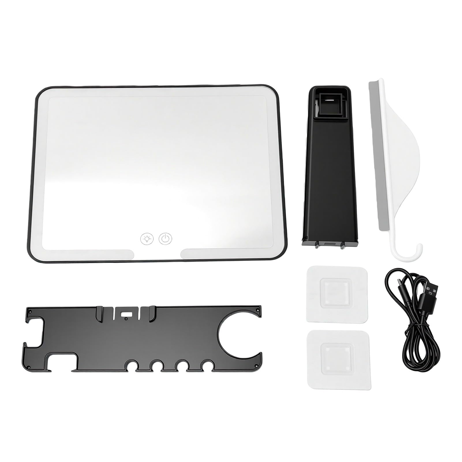Cryfokt Beschlagfreier Spiegelschrank, LED-Spiegel ohne Bohren, (Black)