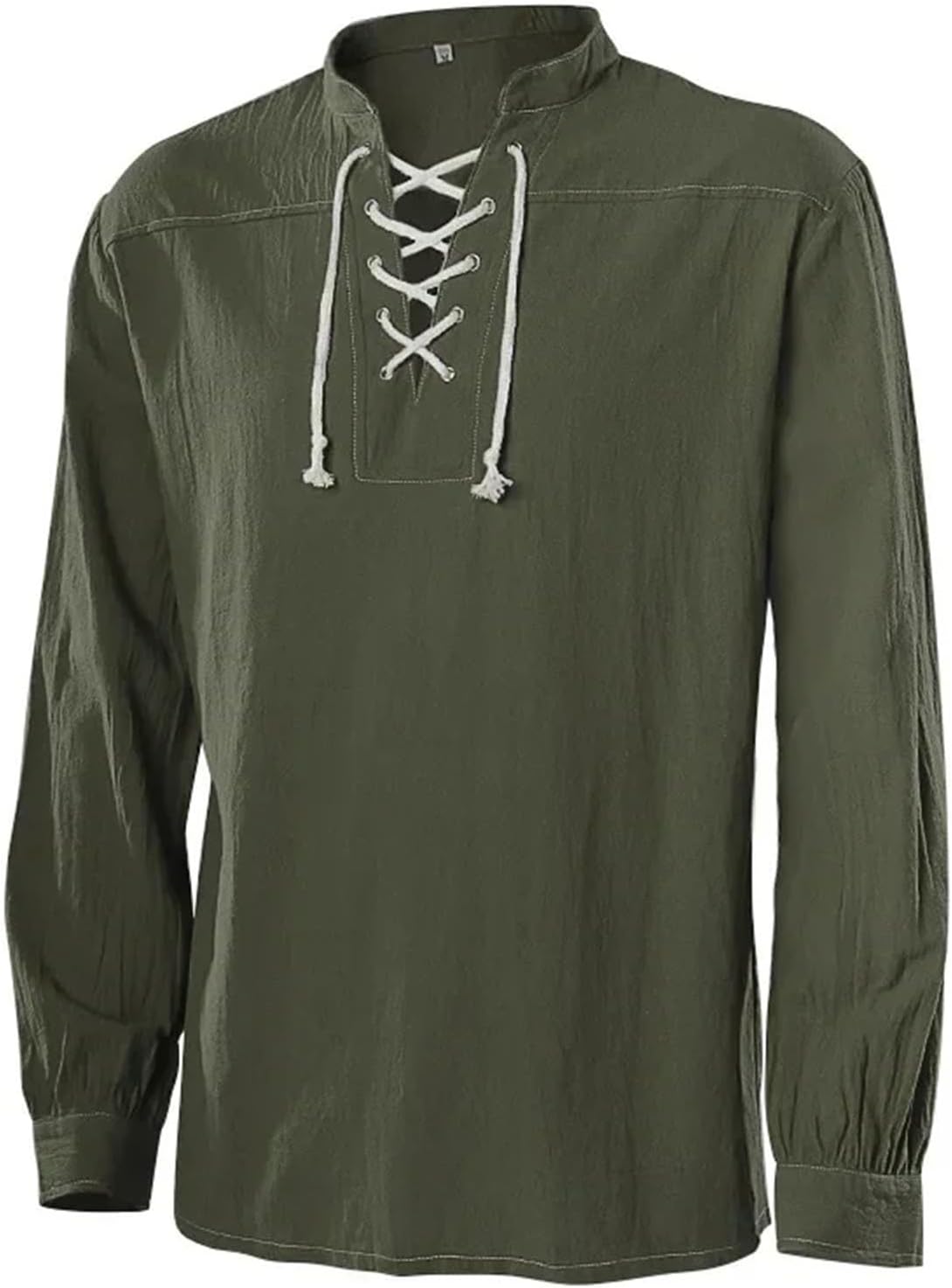 Men Renaissance Shirt Short Sleeve Lace Up Pullover Gothic Medieval Costume Top for Festival Cosplay