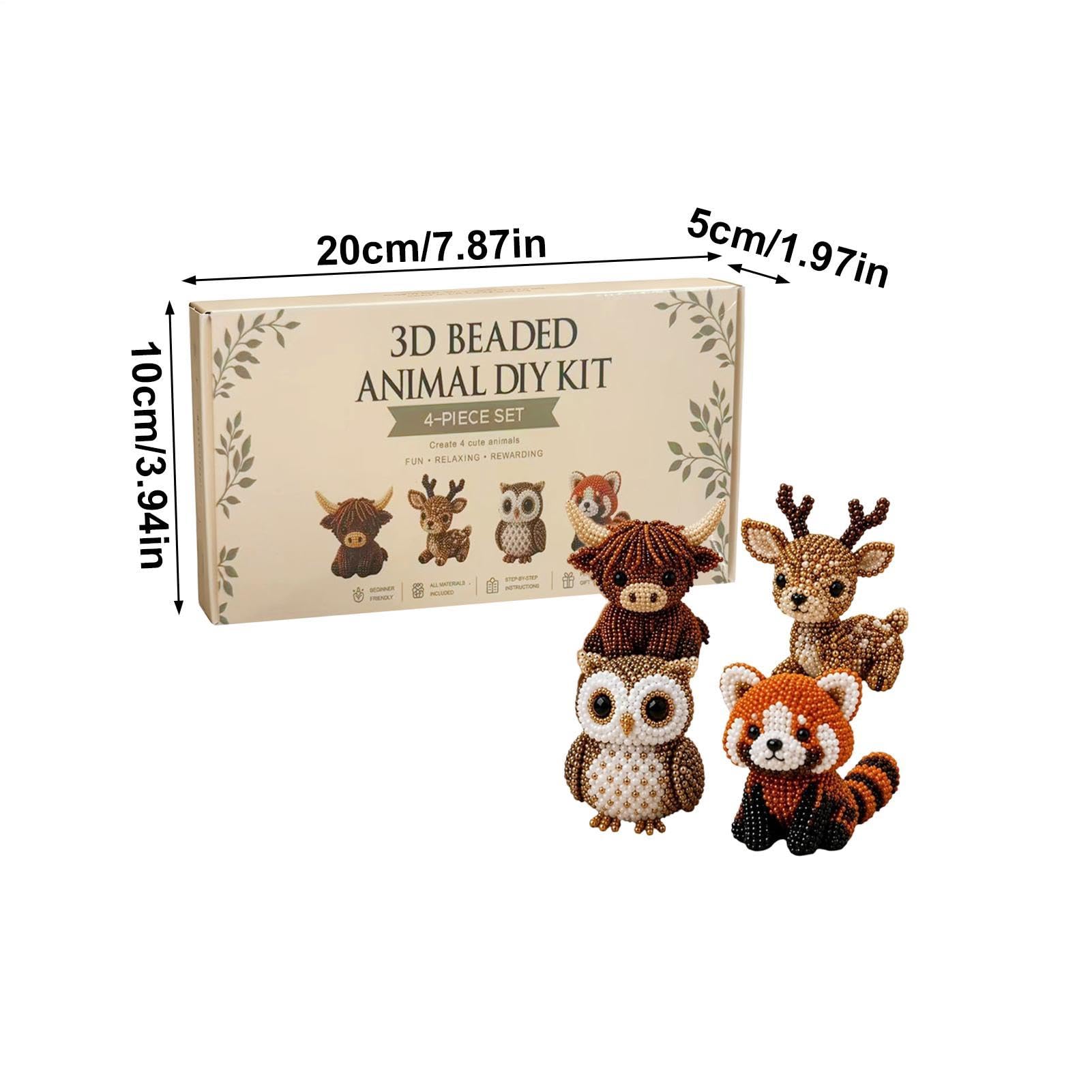 Bead Kit, 3D DIY Bird & Animal Beading Kit, Creative Handmade Bead Animal Making Kits for Beginners Adults Teens
