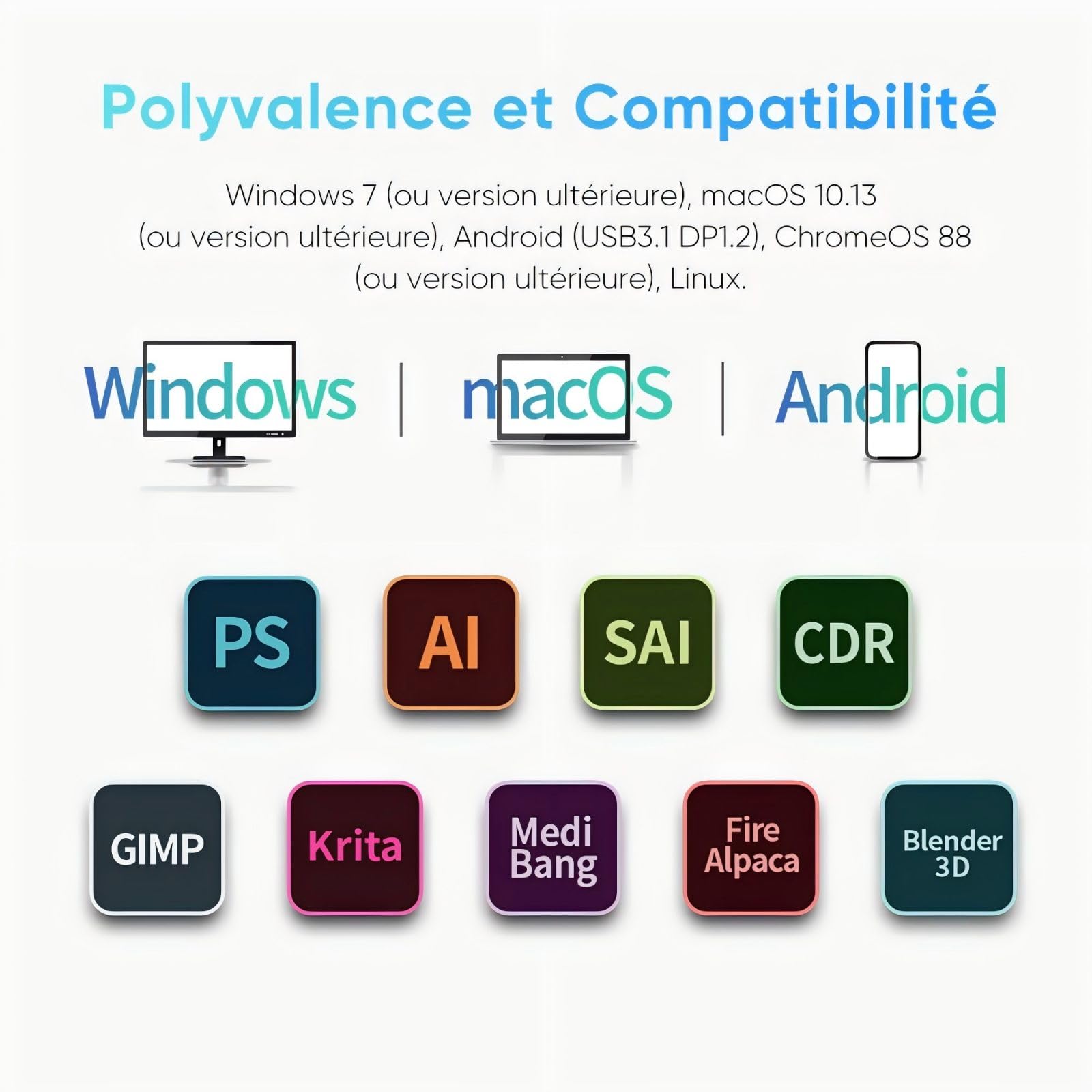 XPPen Artist 13.3 Pro V2 Tablette Graphique Dessin avec Écran Laminé,16K(16384) Niveaux de Pression, Tablette Graphique Portable de 13,3 Pouces, 8 Raccourcis, Compatible avec Windows et macOS