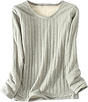 Cozy Women's Sherpa Fleece Lined Pullover Sweatshirt - Long Sleeve Winter Warm Crewneck Fuzzy Loungewear Tops