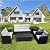 RICHSEAT Dark Brown Gradient PE Rattan Wicker Sectional Sofa 6 Piece 7 Seats Outdoor Patio Furniture Conversation Sets Loveseat Chair Seating Group with Cushions and Table