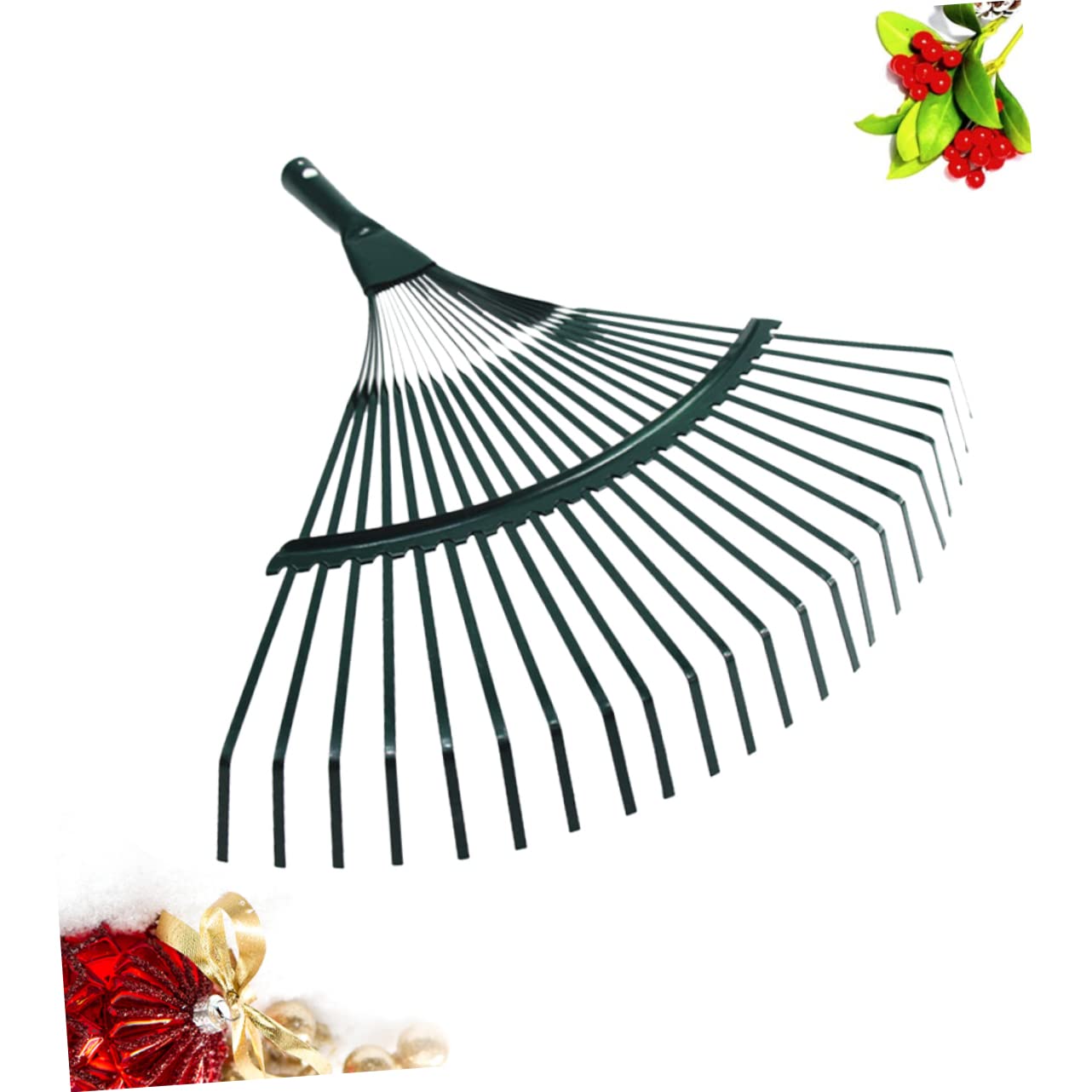 POPETPOP Râteau à Feuilles de Jardin Outil Pratique pour Nettoyage Extérieur et Ferme Manche en Bois 2 Pièces Couleur Aléatoire 22 Dents en Acier à Haute Teneur en Carbone
