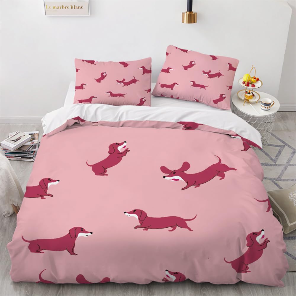 Housse de couette Teckel 220x240 finie la couette qui glisse grâce à la fermeture éclair intégrée