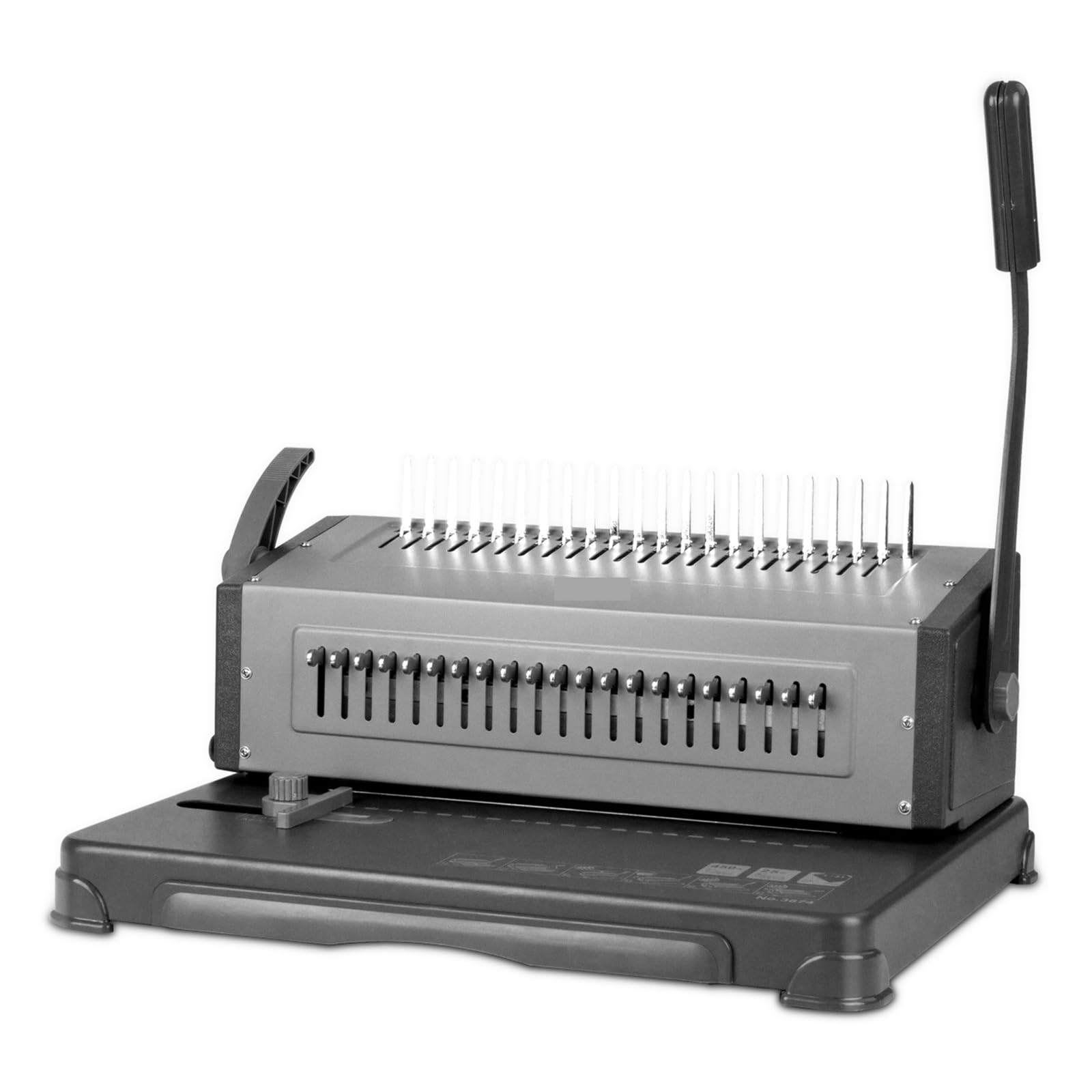 Macchina rilegatrice, 3873 Macchina rilegatrice manuale ad anelli metallici for impieghi gravosi, 425 fogli, 18 fori, 425 pagine, rilegatura di 25 fogli, foro perforatore per ufficio e uso domestico