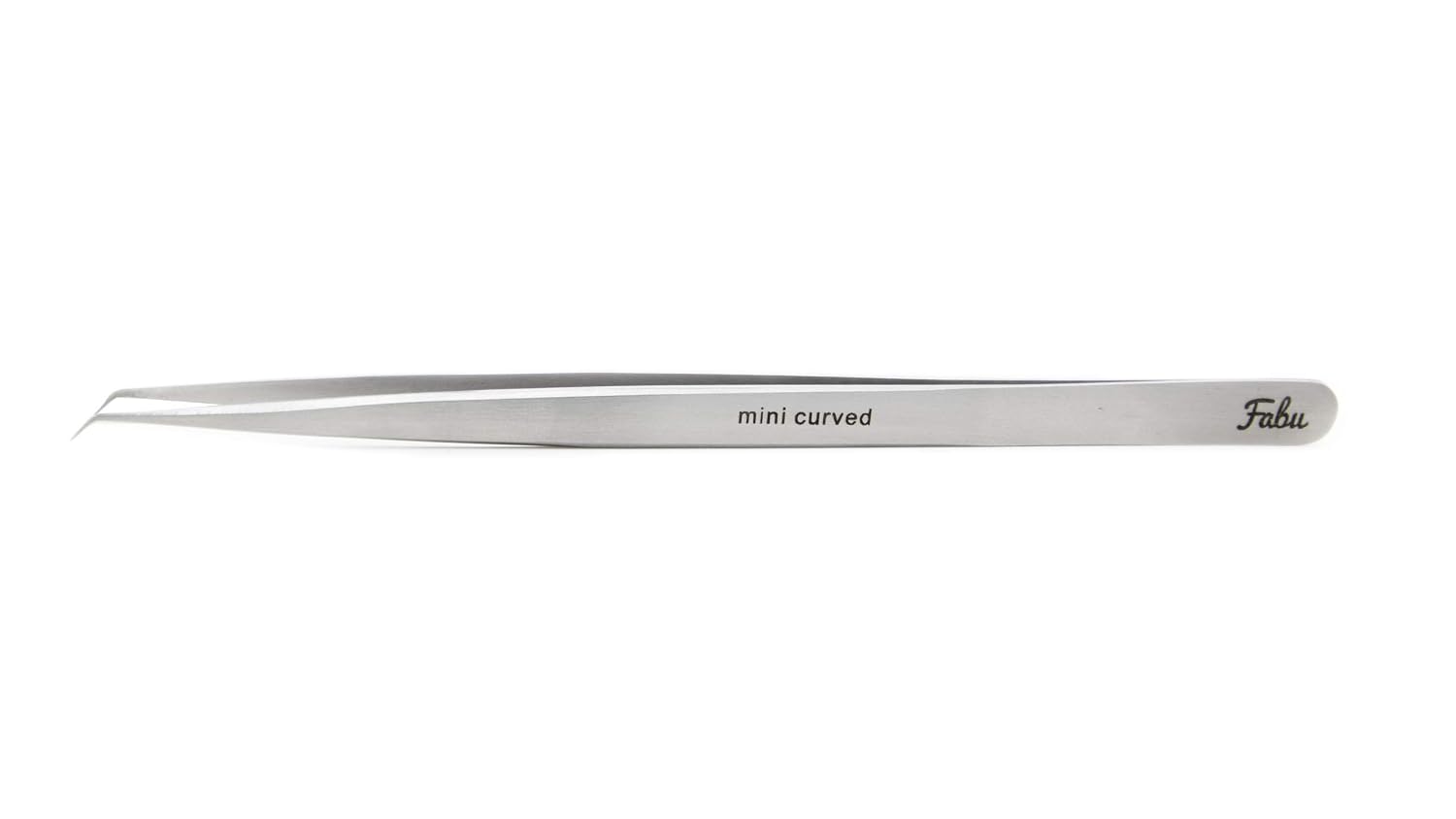 Professional False Eyelash Extension Tweezers – High-Quality Lash Extension Tools for Lash Fan Isolation & Application – Smooth Stainless Steel Grip & Firm-Tension Precision by Fabu, Mini Curved