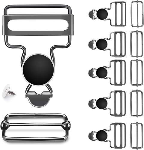 Miniatura 10 de CooBigo Juego de 6 hebillas de metal para overoles, clips de cierre de repuesto de 1-1/2 pulgadas con hebilla deslizante tri-glide ajustable
