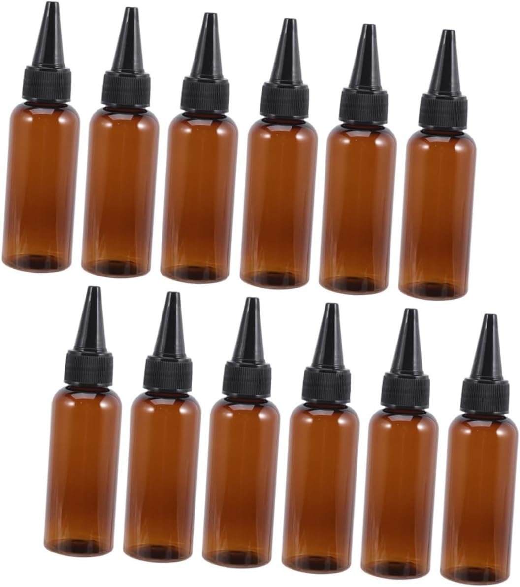 12pcs Hair Dye Applicator Bottles Squeeze Containers for Hair Color Easy Dispensing Refillable Pet Bottles Perming Styling
