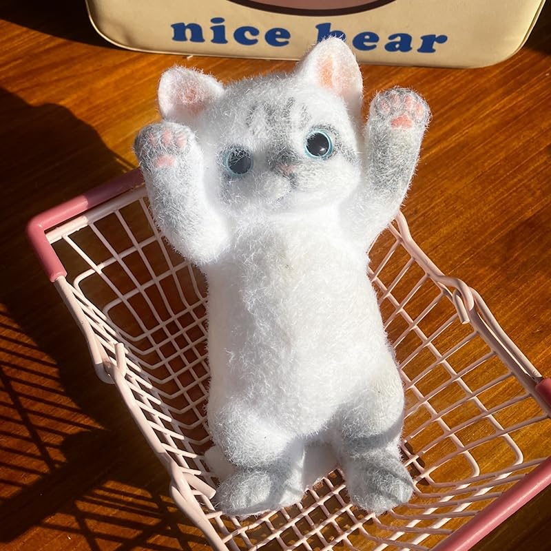 Big Taba Squishy Cat, Fluffy Sticky Soft Realistic Cat,Stress Relieving Cute Large Cat Toys for Family or Friend (Tabby Cat)