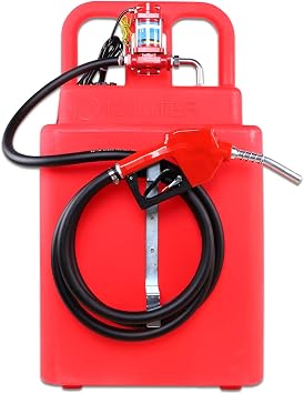 32 Gallon Gasoline Diesel Fuel Transfer Tank with Pump, Portable 12GPM Flow Rate 12V DC Self-Priming Fuel Transfer Pump for Cars, Motorcycles, Boats, Lawn Mowers, Snowblowers, Auto Fueling Nozzle