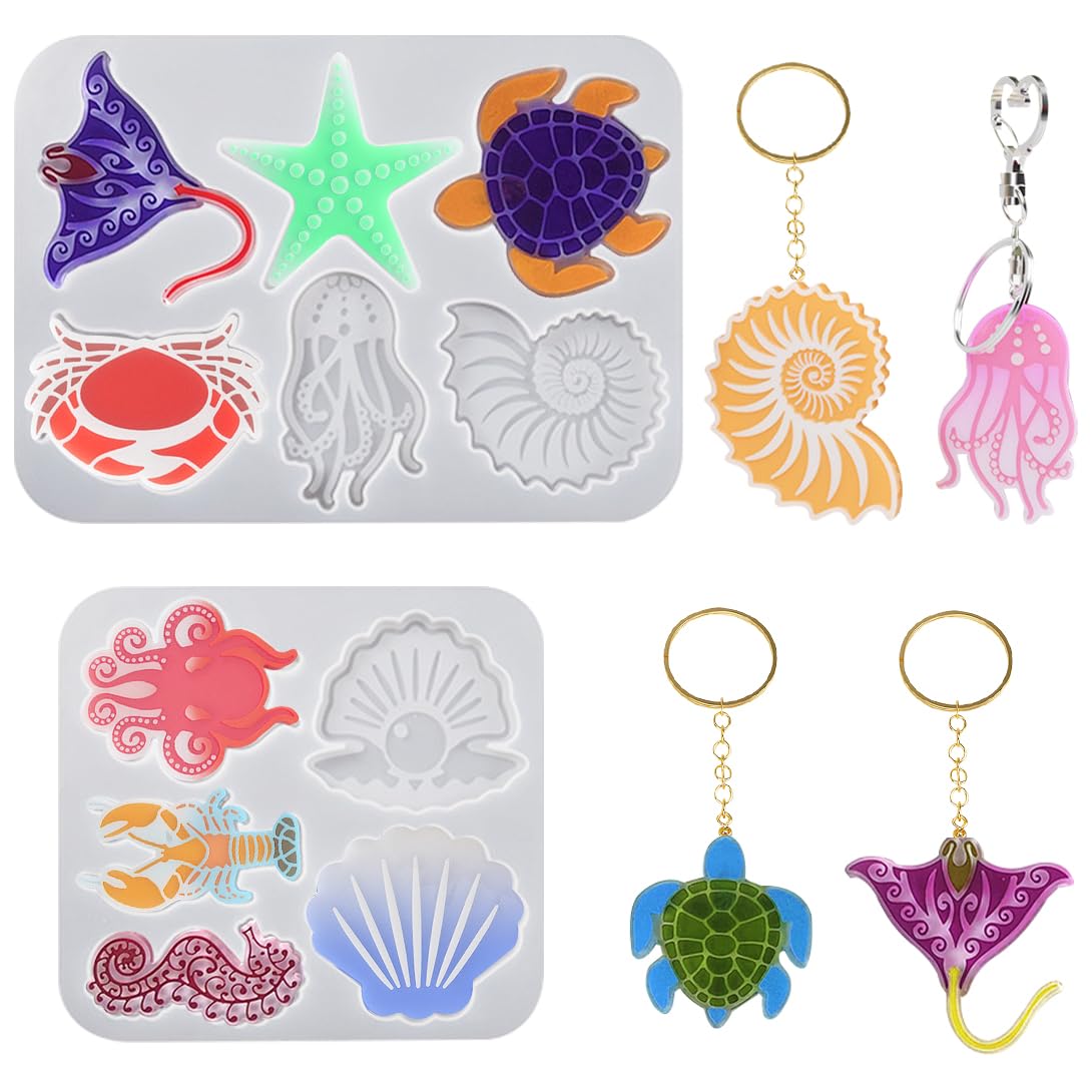 Amazon.co.jp: Koonafy 海洋系 キーホルダー シリコンモールド 海星