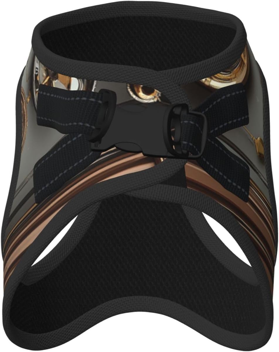 Steampunk Style 3D Rendering Pet Vest Small Size Dog Harness and Leash Set for Training, Reflective & Adjustable Without Accessories Medium