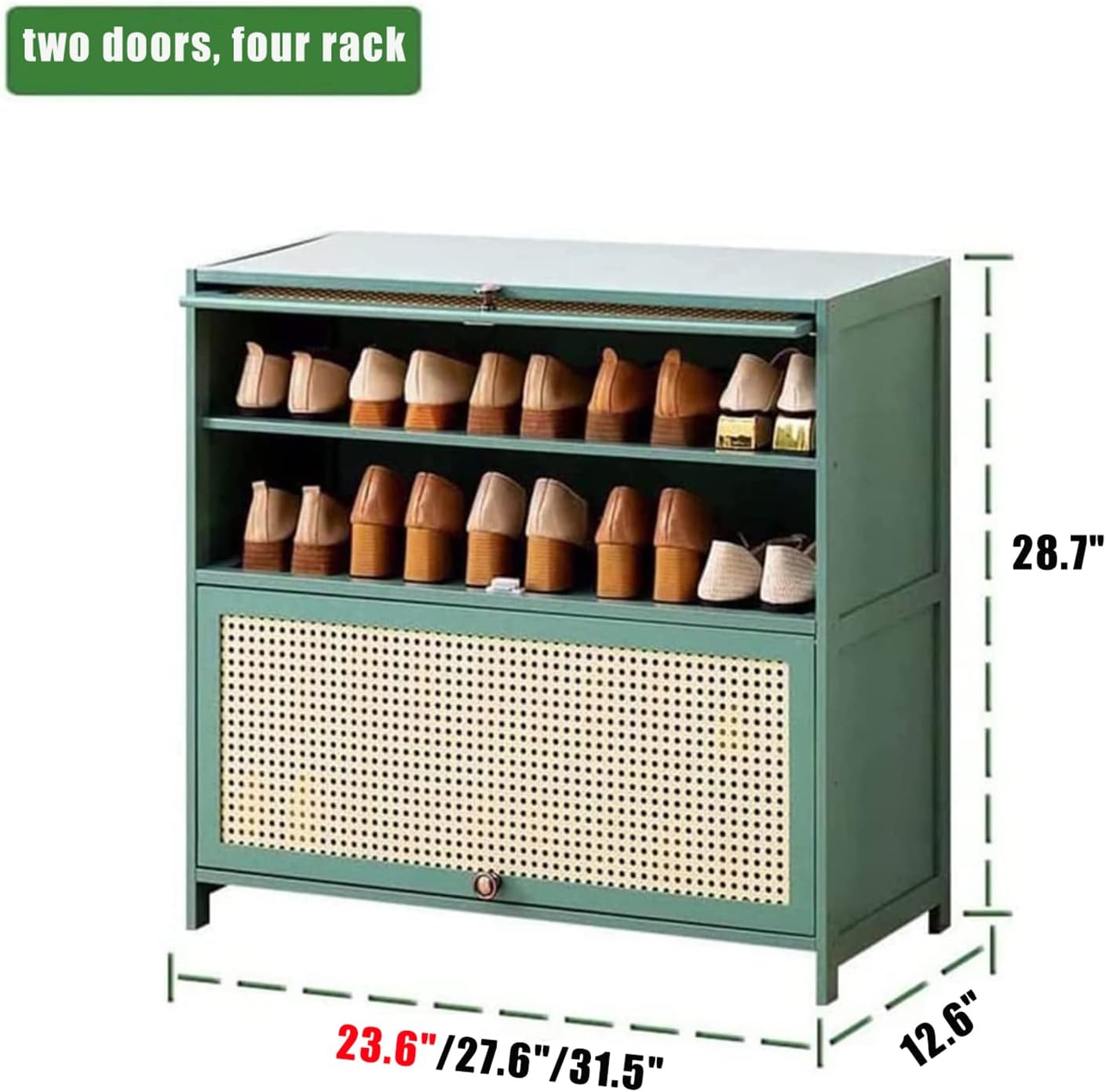 Shoe Storage Cabinet Cabinets Hallway Slim Cupboard Cupboards Hallways Slimline，Modern Bamboo Shoe Cabinet Stylish Entryway with Rattan Doors Flip Top Shoe for Hallway and Bathroom Space Sav