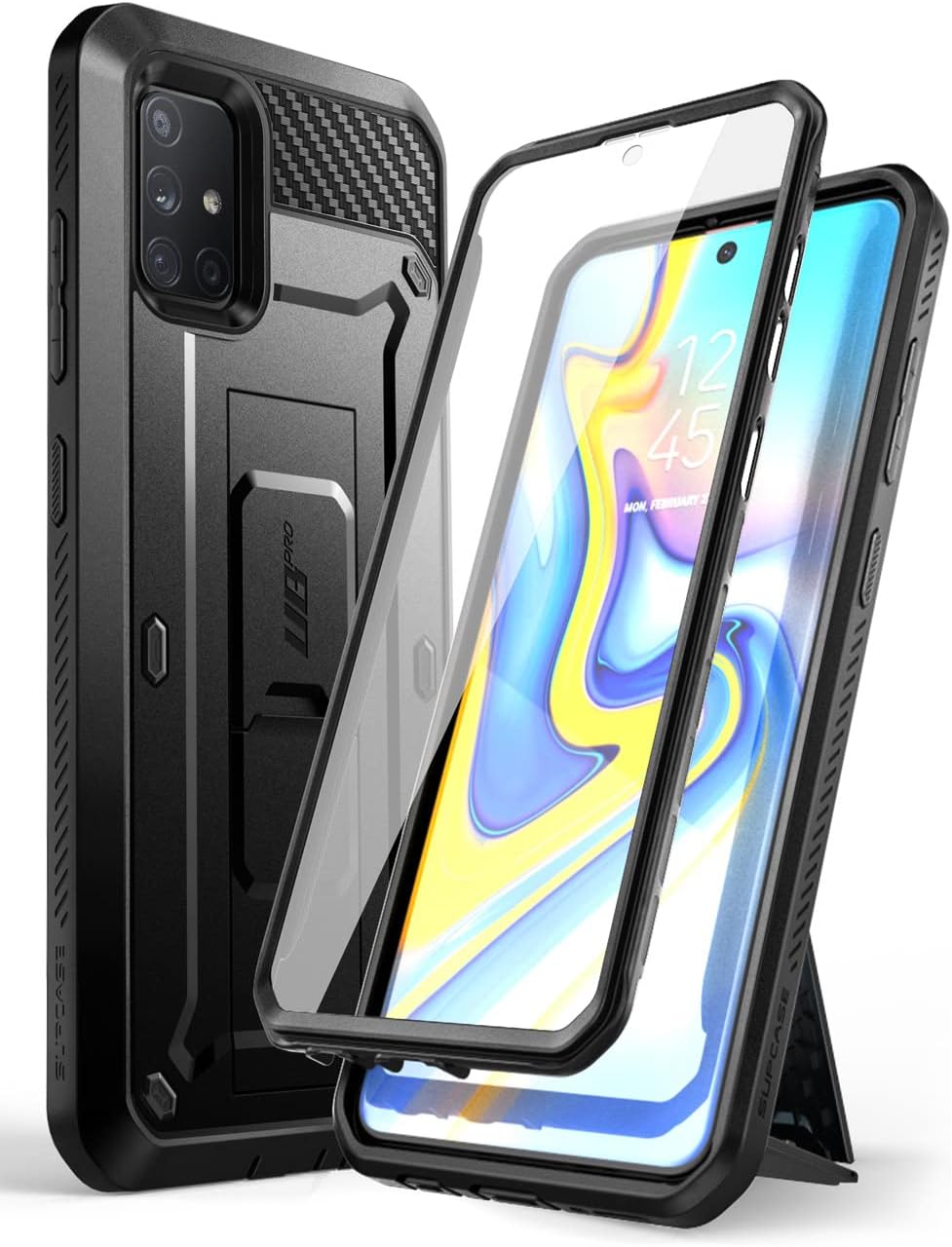 SUPCASE for Samsung Galaxy A71 5G Case [Not for A71 5G UW Verizon], [Built-in Screen Protector & Stand & Belt Clip] Full-Body Heavy Duty Rugged Protective Phone Case for Samsung A71 6.7", Black