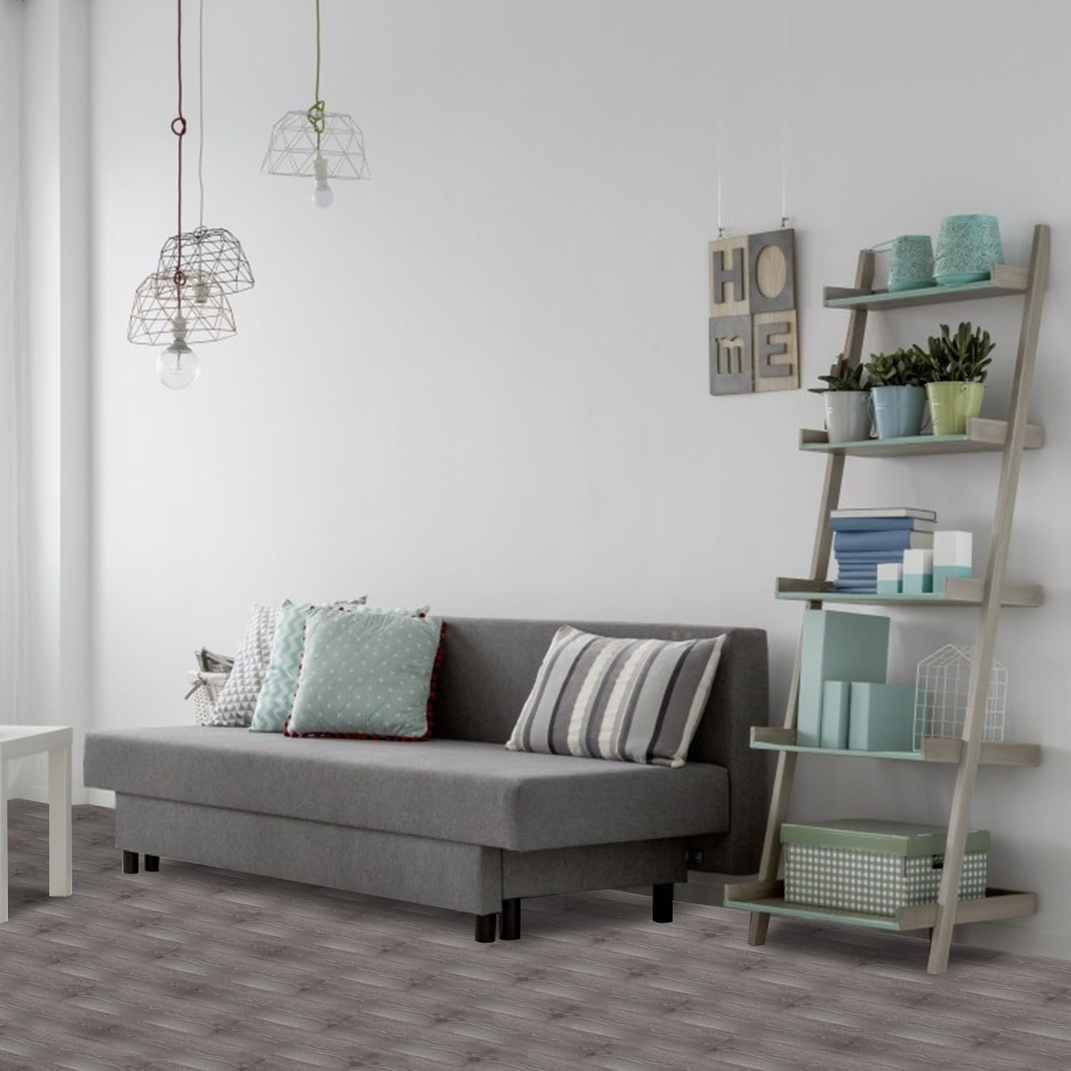 PVC Bodenbelag Vinylboden Selbstklebend, 91.5 cm x 15.2 cm x 1.5 mm, 5 m²/ 35 Fliesen Selbstklebende Vinyl-Fliesen wasserdicht, Holzoptik, für Küche, Badezimmer, Night Oak