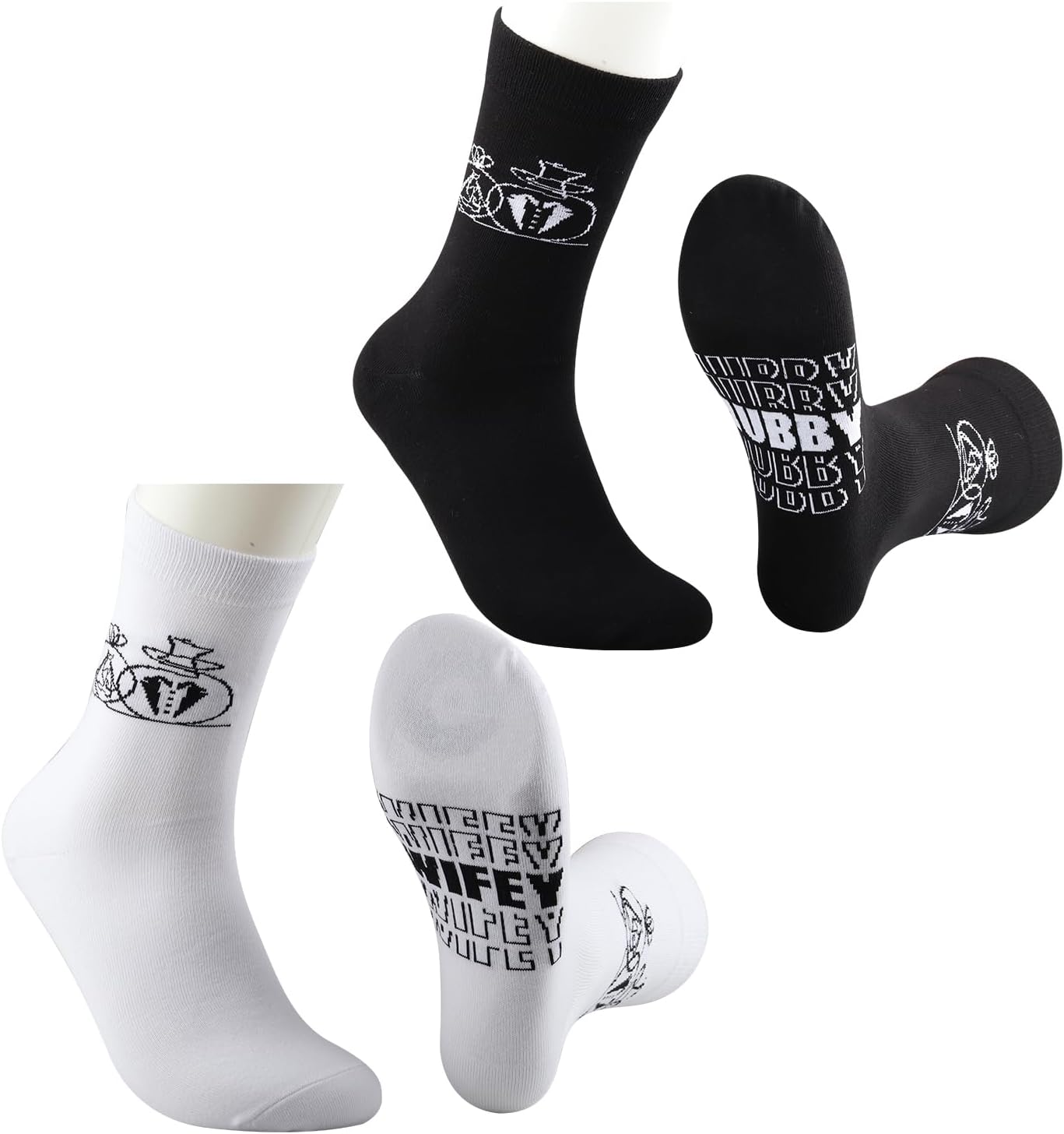 MBMSO Couples Socks Set Newlyweds Gift Socks Hubby and Wifey Est. 2025 Wedding Gift for Bride and Groom Socks Engagement Gift - Image 3