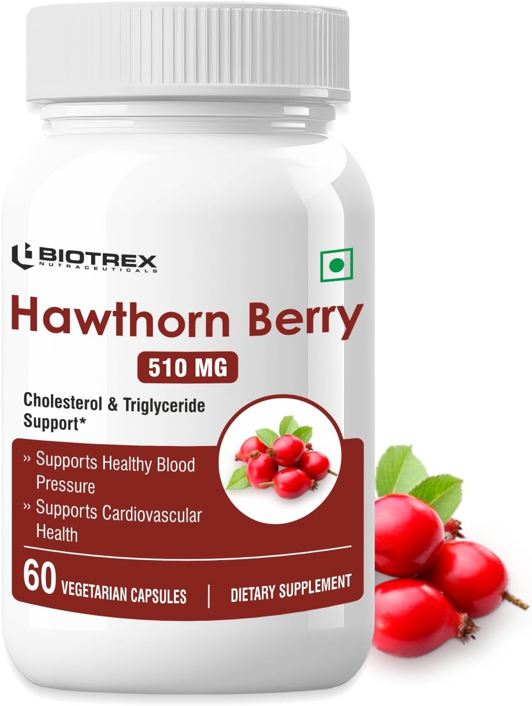 Hawthorn Berry 510mg - 60 Veg Capsules
