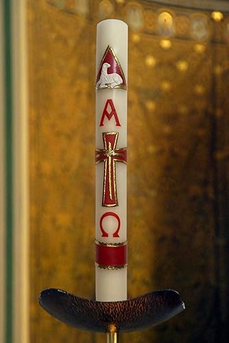 Miniatura 4 de Vela pascual grande de Pascua de 177in Cirio Cuaresma Pascual Semana Santa Semana Santa