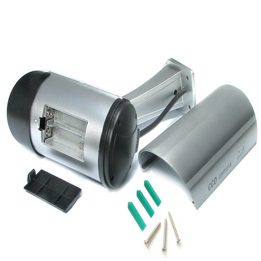 Maclean Videocamera Fittizia IR1100 S con LED e Imitazione IR Telecamera Finta Falsa Dummy Camera Sorveglianza CCTV Colore Argento