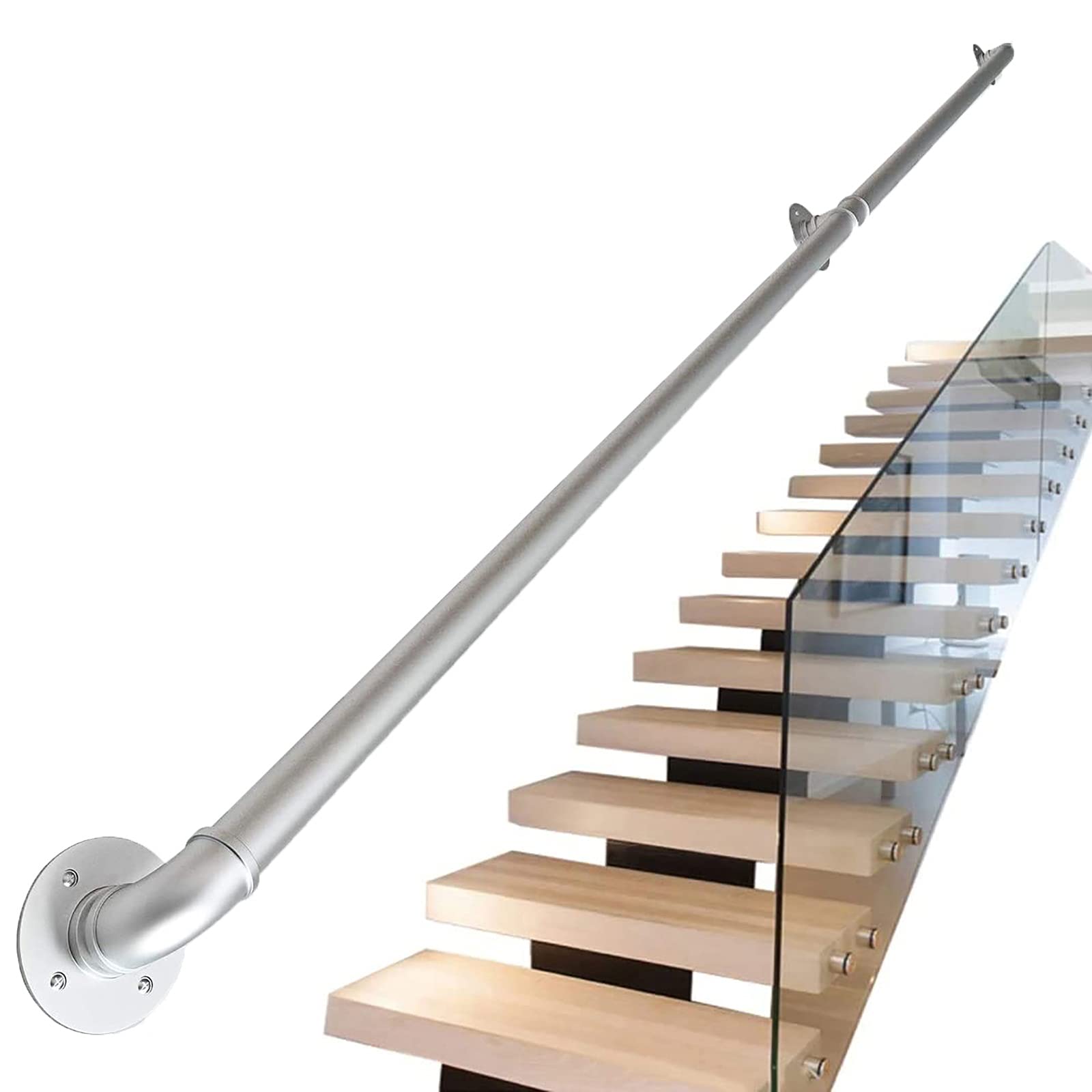 Main courante d'escalier intérieure extérieure, rampe de support mural et garde-corps en fer