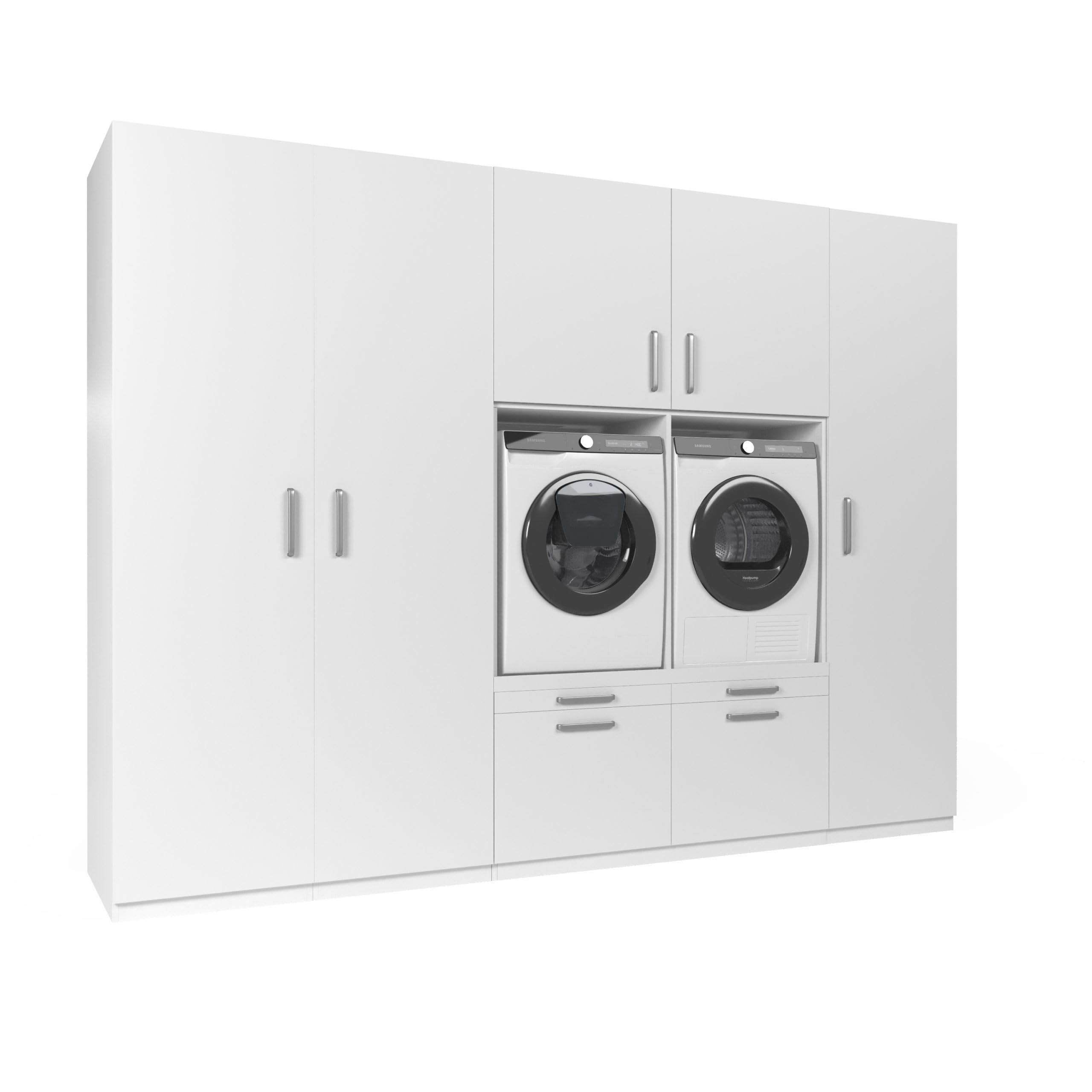Lavadora Gabinete Amsterdam - Lavadora elevadora - Conversión a máquina - 700(D)*3130(B)*2350(H) mm - Blanco - Diseño elegante, que ahorra espacio y ergonómico - Fácil de colocar