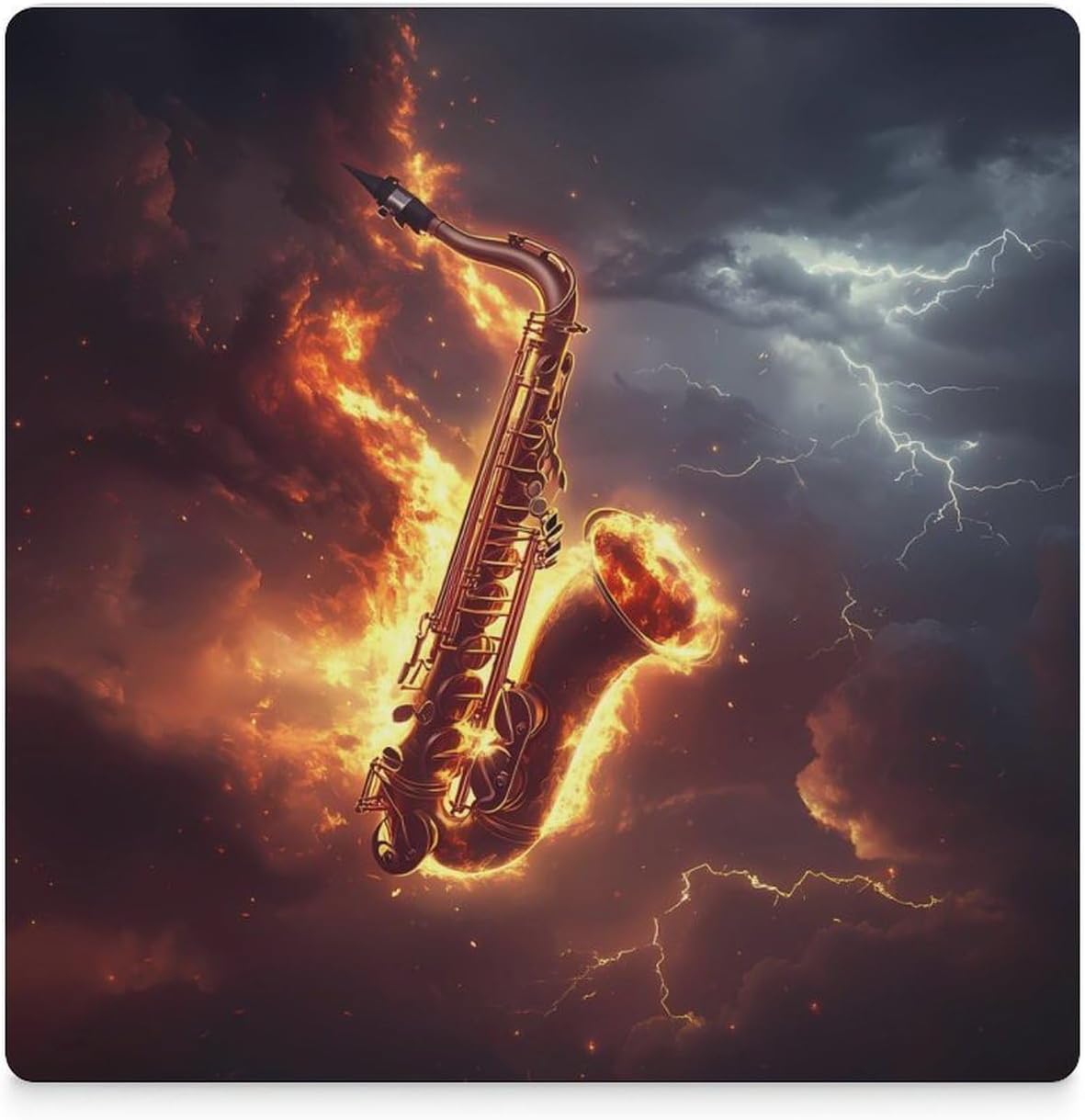 Sax Special-Effects Ceramic Coasters Square Drinks Coaster Coffee Table Decor Table Coaster for Home Bar