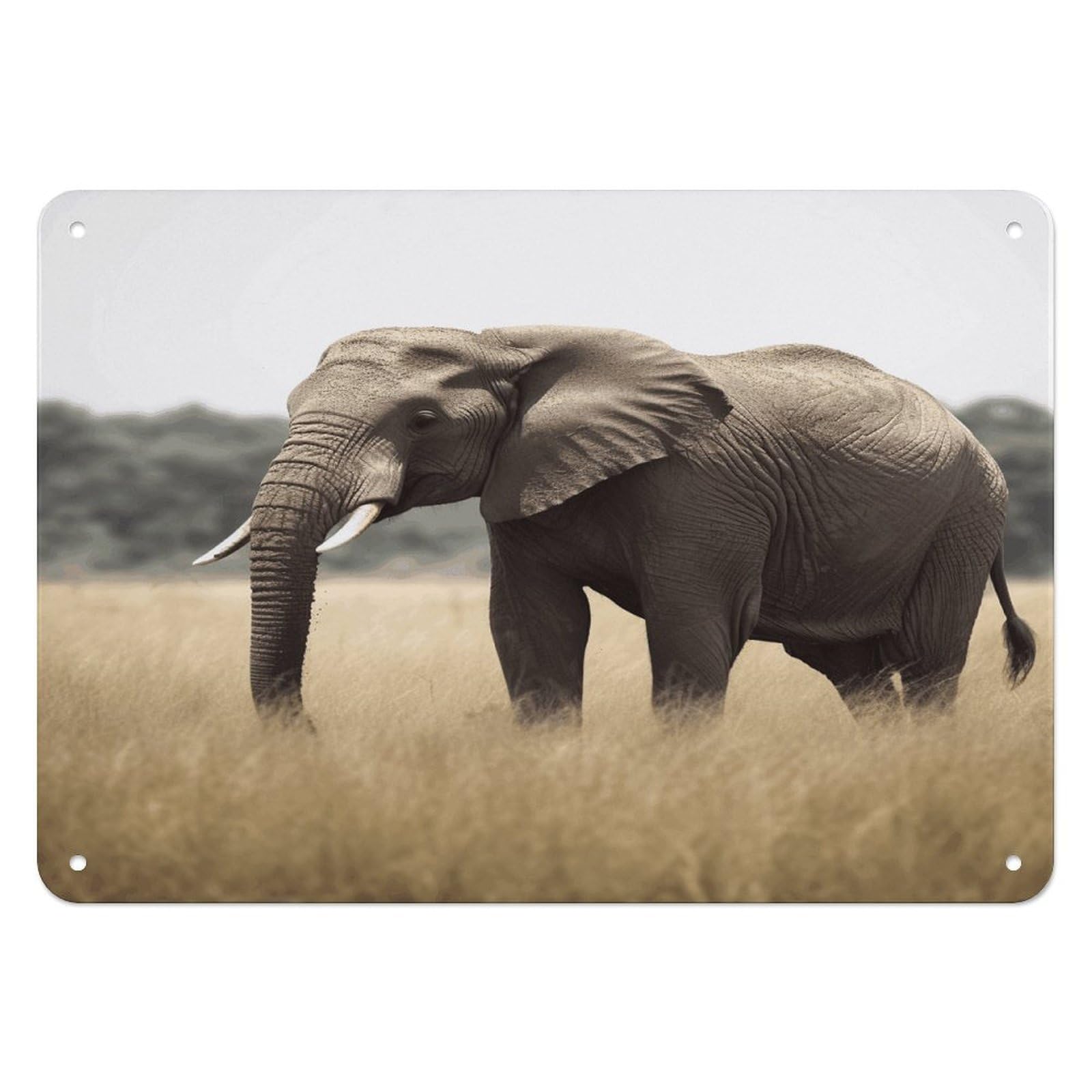 Fodpand Style Elephant Retro Vintage Metal Tin Sign,Wall Art Decor Garden Plaque Poster For Bedrooms Yard Bars Pubs Patios Porches 7.9X5.5 Inch