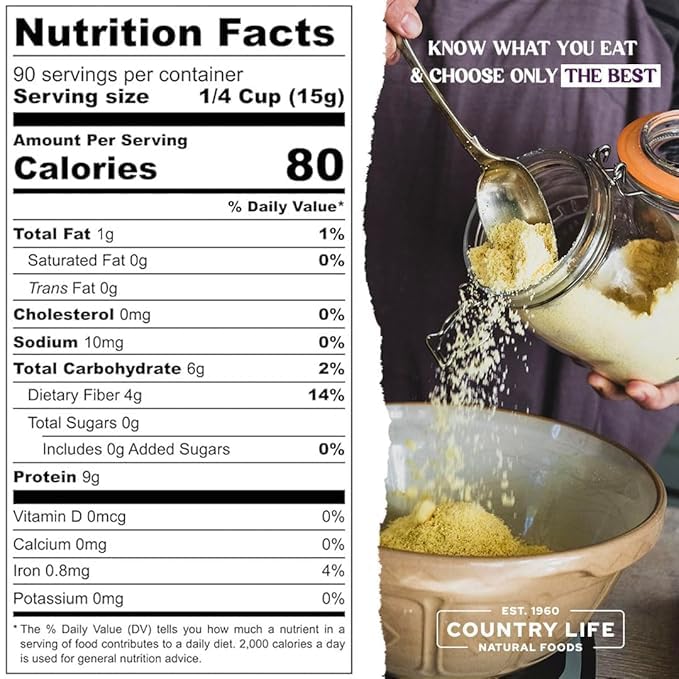 Country Life Nutritional Yeast Flakes with B-12, Fortified, Vegan, High Protein, Bulk Box, 10 lb