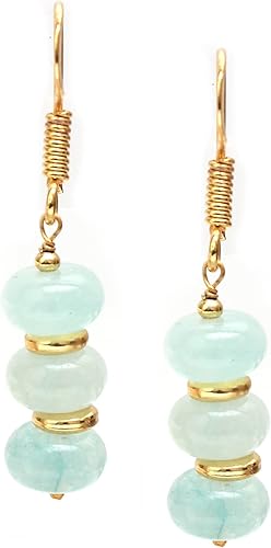 Vista 35 de Gempires Lightweight Beaded Earrings Handmade Gemstone Jewelry Hypoallergenic Gold Plated Dangling Earrings For Women
