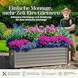 GABIONA Hochbeet I Blumenhochbeet für Terrasse & Garten I Anzuchtbeet ideal zum Anbau von Kräuter + Blumen I Gemüsebeet aus Metall I Kräuter Hochbeet für den Balkon 184 x 60 x 90 cm - 6