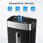 Bonsen 10-Sheet Cross Cut Paper Shredder for Home Office Heavy Duty | P-4, Portable Handle, 4 Gallons Bin, Paper and Credit Card Shredder, Black (S3201 New Version)