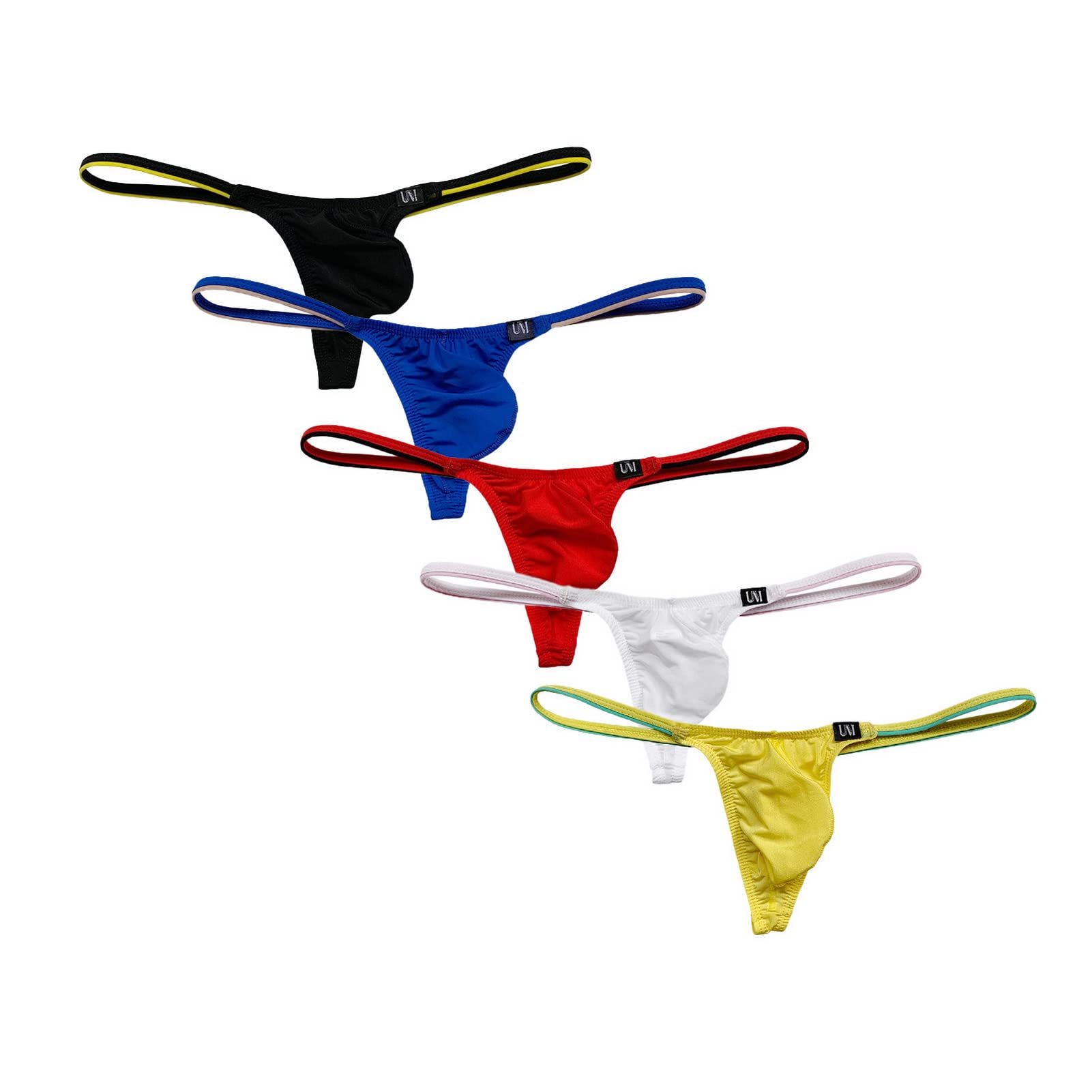 Faringoto Tanga de cintura baja para hombre, lencería delgada para hombre (paquete de 5)