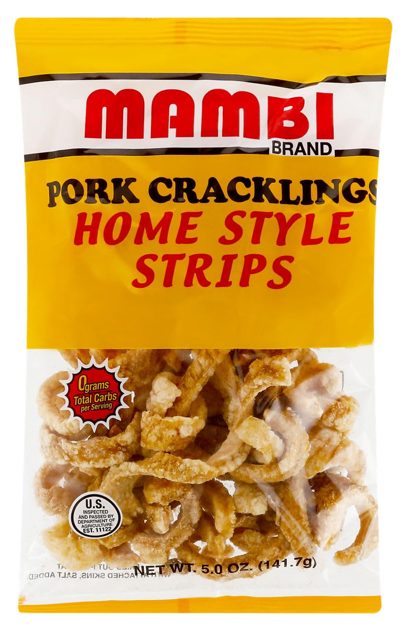 MAMBI Pork Cracklings (Home Style Strips) 6 oz. Bag