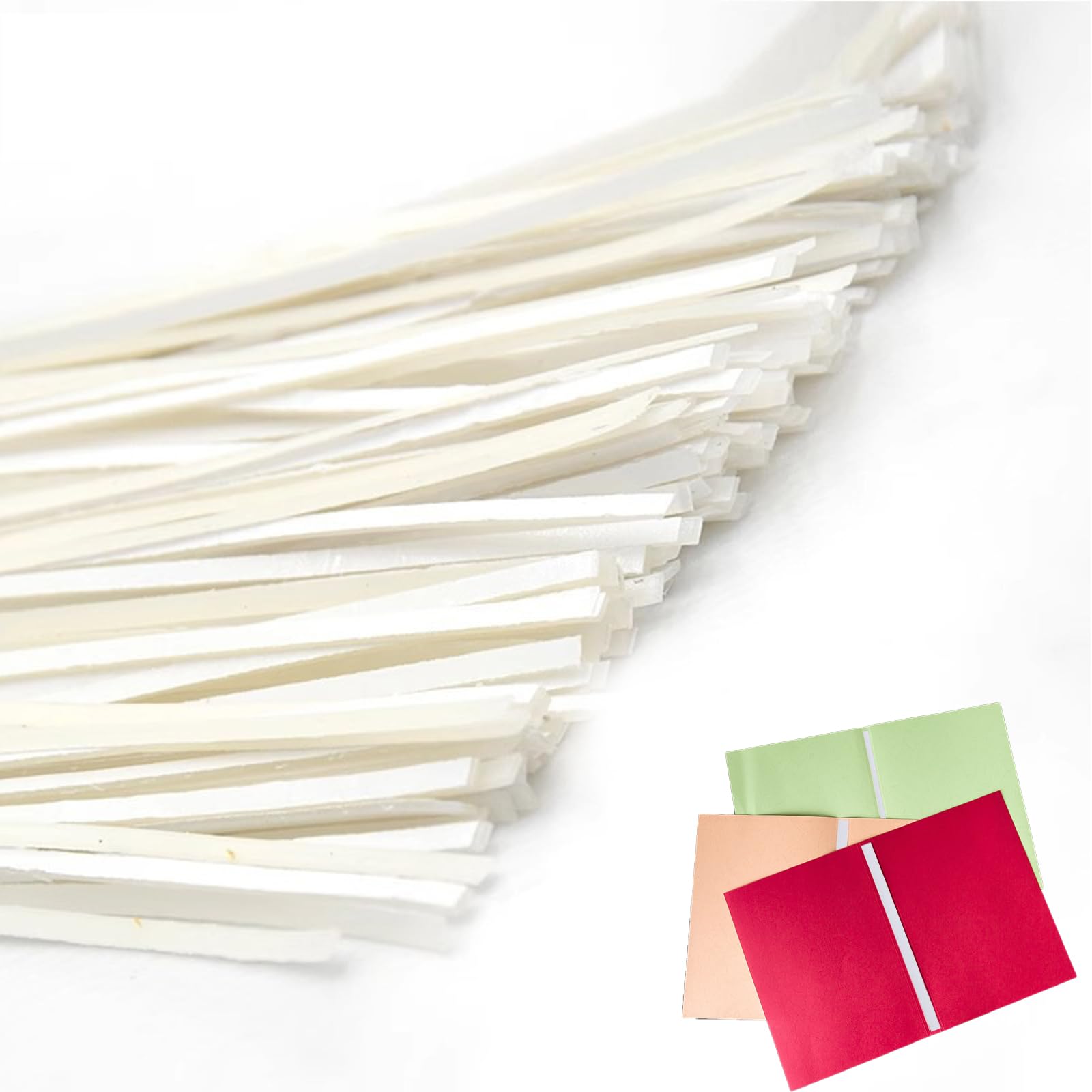 150 Pcs 11.2 inch Hot Melt Resin Strips, 2 mm Wide White Hot Melt Adhesive Glue Strips for Album Book Binding Repair Binding, 1mm Thick